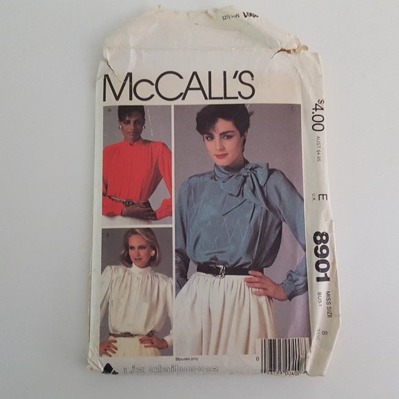 Vintage McCall's Sewing Pattern 8901 Liz Claiborne Blouses Miss Size 8 Bust 31.5 - Picture 10 of 10
